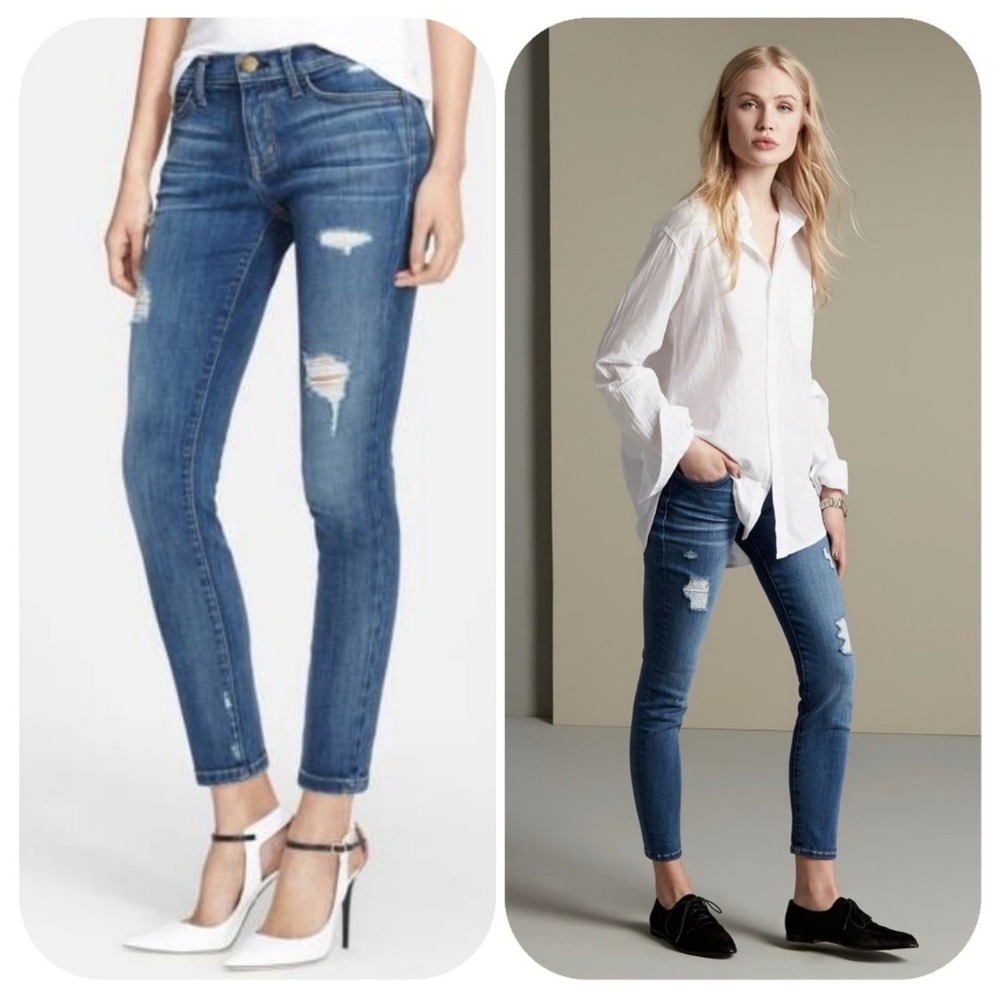 Current/Elliott The Stiletto Niagara‎ Destroy Skinny Jeans Blue Distressed 26